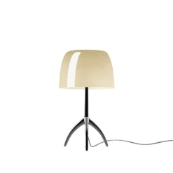 Lumiere piccola bordslampa med dimmer svart krom/varmvit