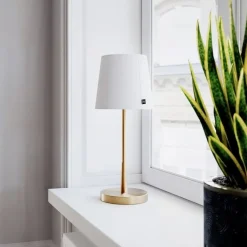Lumi H48,5cm bordslampa guld/vit