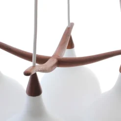 Luxus 4-armad taklampa teak