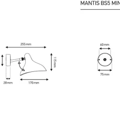 Mantis BS5 mini vägglampa matt svart
