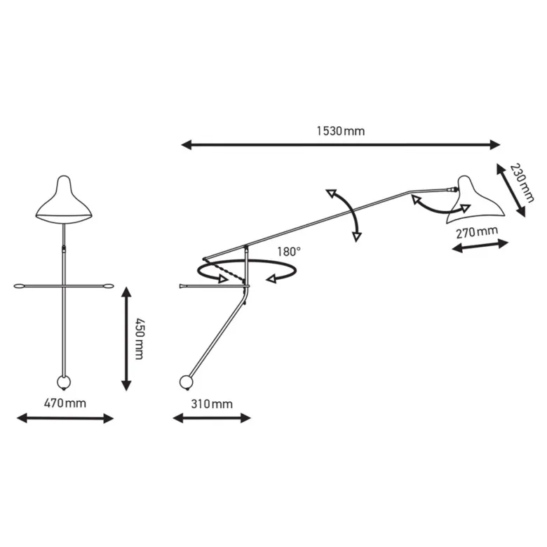 Mantis BS2 vägglampa matt svart