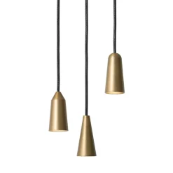 Massiv dubbelkon taklampa råmässing