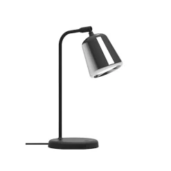Material bordslampa rostfritt stål/svart