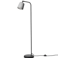 Material golvlampa ljusgrå betong/svart