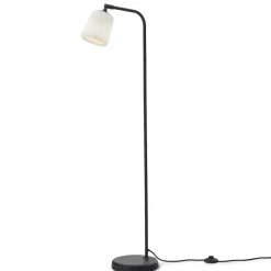 Material golvlampa vitt opalglas/svart
