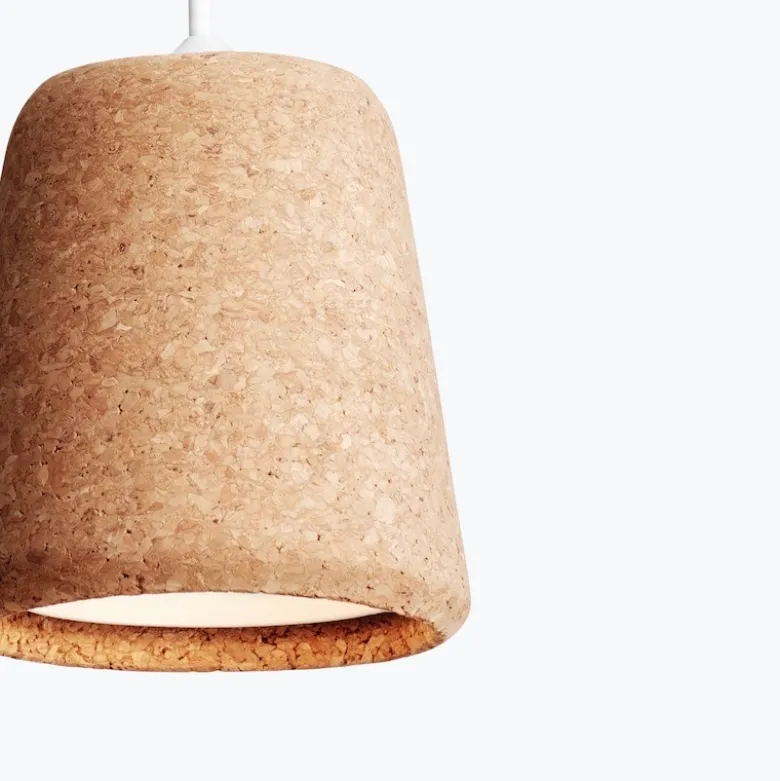Material taklampa kork/vit