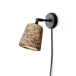 Material vägglampa mixad kork/svart