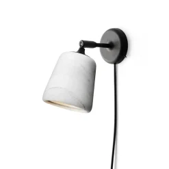 Material vägglampa vit marmor/svart