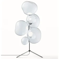 Melt Chandelier golvlampa opal/silver