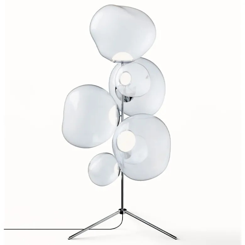 Melt Chandelier golvlampa opal/silver