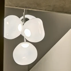 Melt Chandelier mini taklampa opal/silver