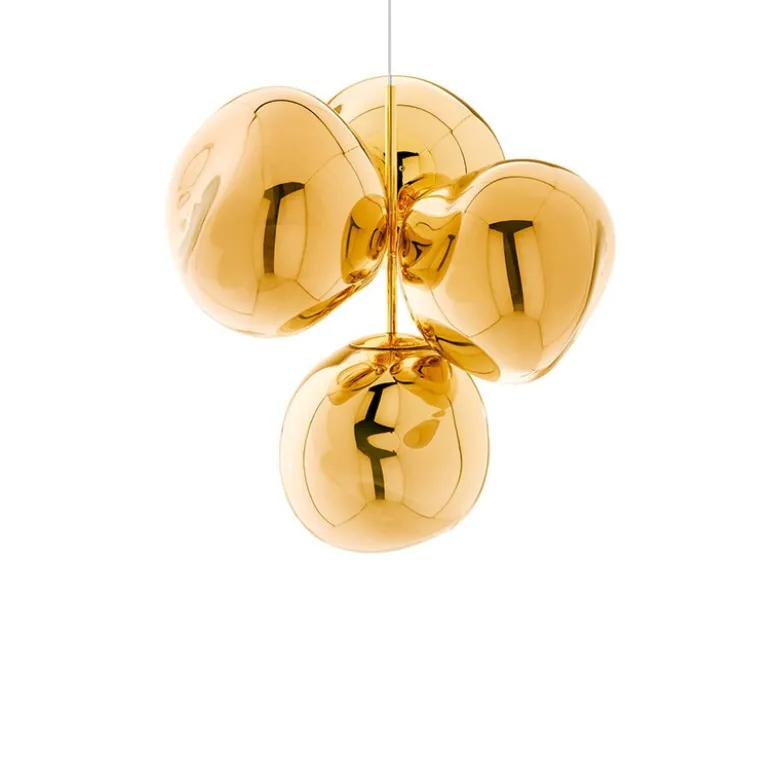 Melt Chandelier mini taklampa guld