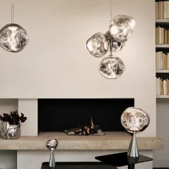 Melt Cone Fat bordslampa silver/ silver