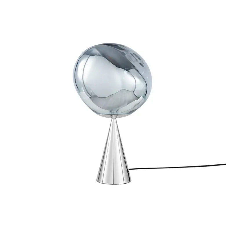 Melt Cone Fat bordslampa silver/ silver