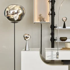 Melt Cone Slim golvlampa silver
