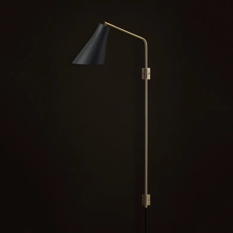 Miller vägglampa Swing svart/mässing