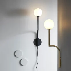 Mobil 46 Cable Wall lamp Brass, opal