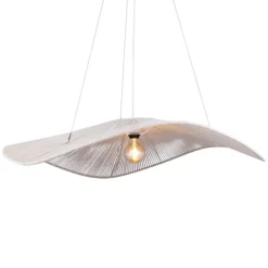 Monstera Ø115 taklampa bomull cream