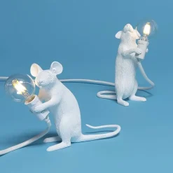 Mouse Lamp Mac Sitting Bordslampa USB vit