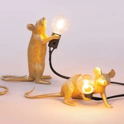 Mouse Lamp Step Standing bordslampa USB Gold