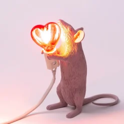 Mouse Lamp Valentine`s day Bordslampa USB Rosa