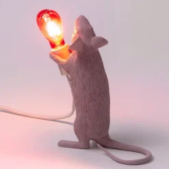 Mouse Lamp Valentine`s day Bordslampa USB Rosa