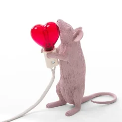 Mouse Lamp Valentine`s day Bordslampa USB Rosa