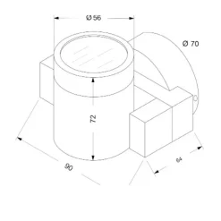 M21 vägglampa IP44 sandvit