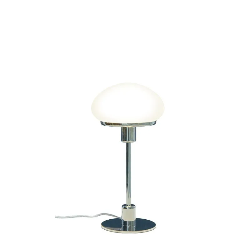 New August bordslampa liten, silver/vit