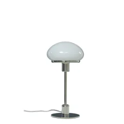 New August bordslampa liten, silver/vit