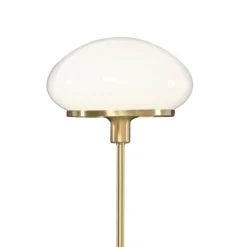 New August golvlampa matt mässing/vit