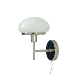 New August vägglampa silver/vit