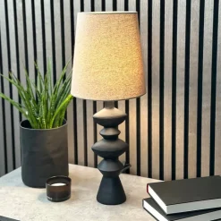 Nina bordslampa svart/brun