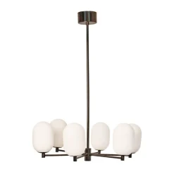 Noor chandelier Taklampa Kromsvart/vit