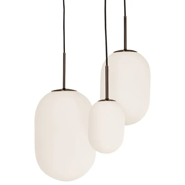 Noor S Taklampa Kromsvart/vit