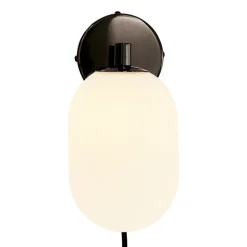 Noor Vägglampa Kromsvart/Vit