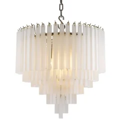 Nova Chandelier taklampa frostat glas/nickel