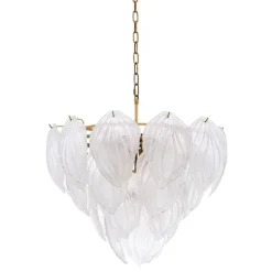 Novida Chandelier taklampa frostat glas/antik mässing