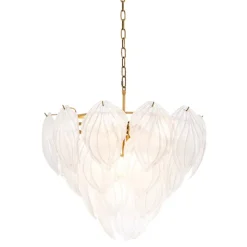 Novida Chandelier taklampa frostat glas/antik mässing