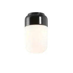 Ohm 100/170 bastu tak-/vägglampa IP44 E27 svart/matt opal