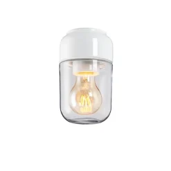 Ohm 100/170 bastu tak-/vägglampa IP44 E27 vit/klarglas