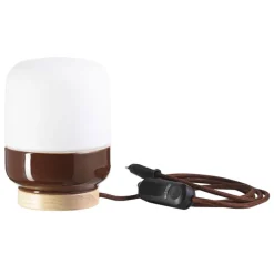 Ohm 140/190 bordslampa med dimmer E27 brun/matt opal