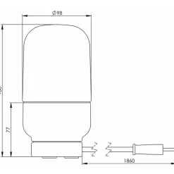 Ohm 100/190 bordslampa med dimmer E27 brun/matt opal