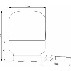 Ohm 140/190 bordslampa med dimmer E27 svart/klarglas