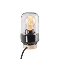Ohm 100/190 bordslampa med dimmer E27 svart/klarglas
