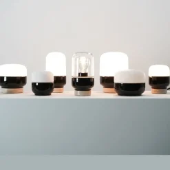Ohm 100/190 bordslampa med dimmer E27 svart/klarglas
