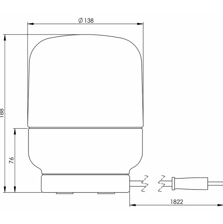 Ohm 140/190 bordslampa med dimmer E27 vit/klarglas