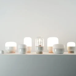 Ohm 100/190 bordslampa med dimmer E27 vit/matt opal