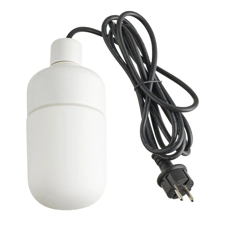 Ohm 100/215 outdoor taklampa IP44 E27 vitt/matt opal