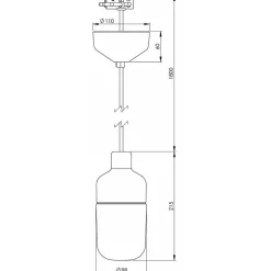 Ohm 100/215 taklampa IP44 E27 brun/matt opal